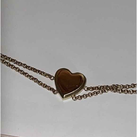 NIB Michael Kors Brilliance Gold-tone Heart Charm Slider Bracelet MKJ6395710 - Picture 6 of 7